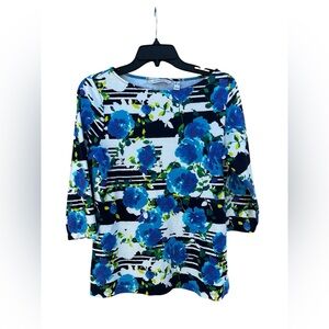 Womens Isaacmizrahi live 3/4 floral shirt S